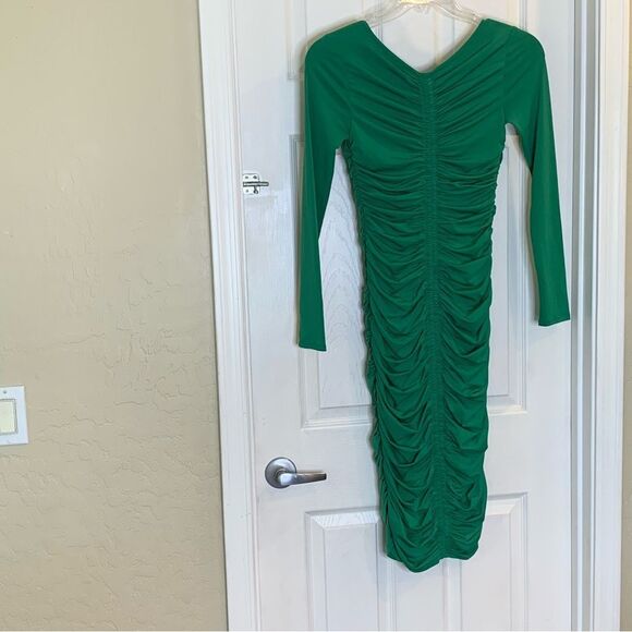 Rachel Parcell Amazon Green Ruched Midi Dress Size XS - Picture 7 of 12